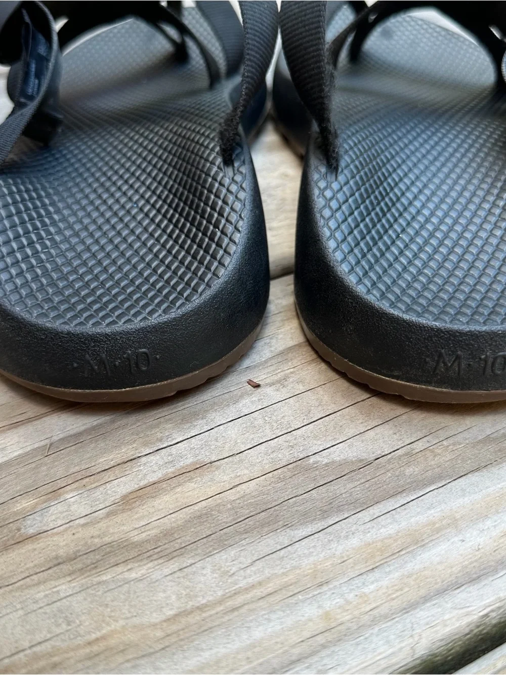 Chaco Tegu Black Athletic Hiking Sport Thong Slide Sandals Slides Mens Size 10